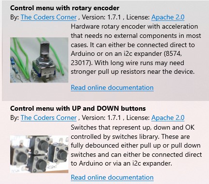 Choices for switches and rotary encoder