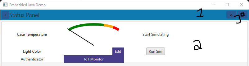 an example screenshot of the Java embedded UI